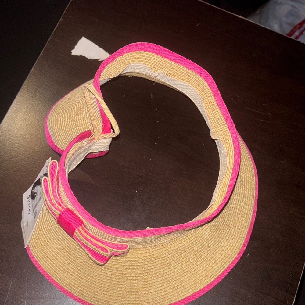 Pink and Tan Women's Sun Visor Hat